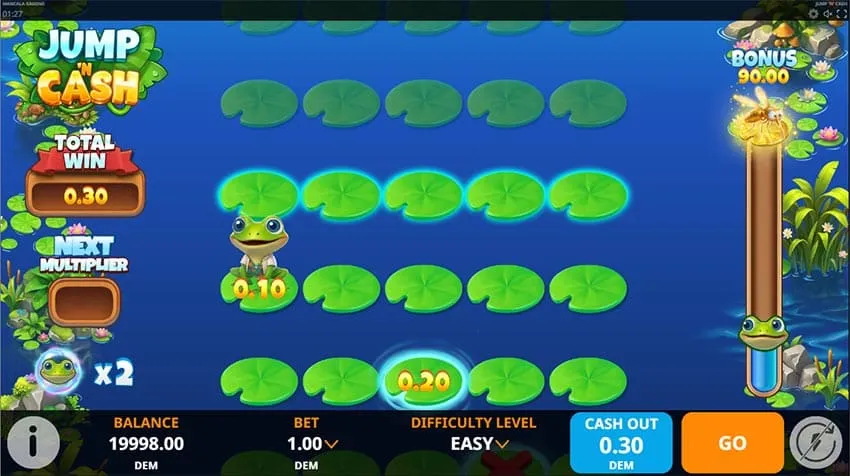 Jump 'n' Cash base game view