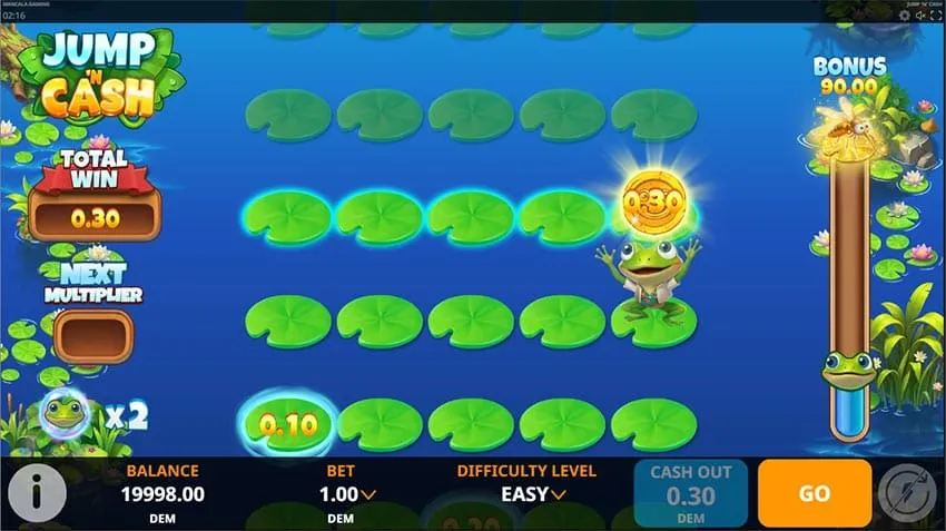 Coin symbol gains a win in Jump 'n' Cash