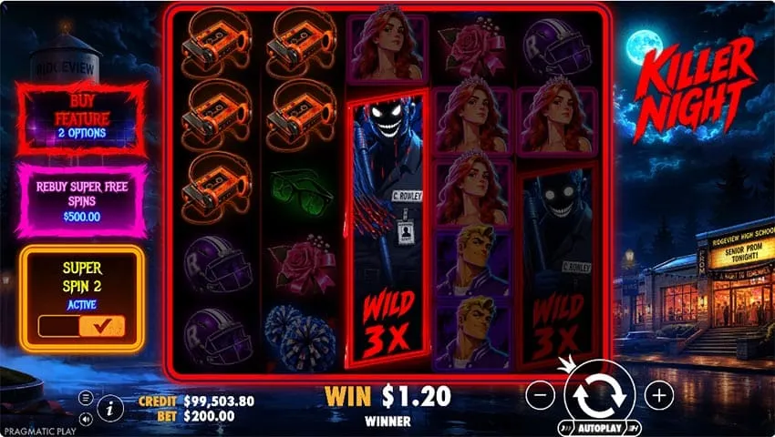 Killer Night slot Super Spin with guaranteed Wilds