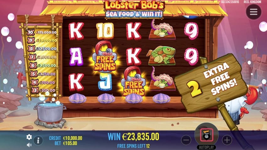 Extra Free Spins - Lobster Bob’s Sea Food and Win It