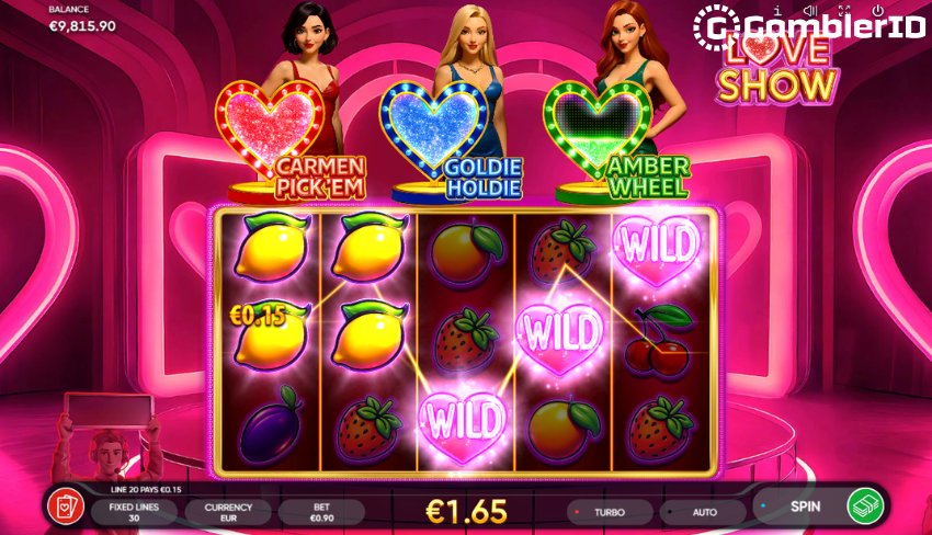 Three Wild Symbols appearing on the playing field