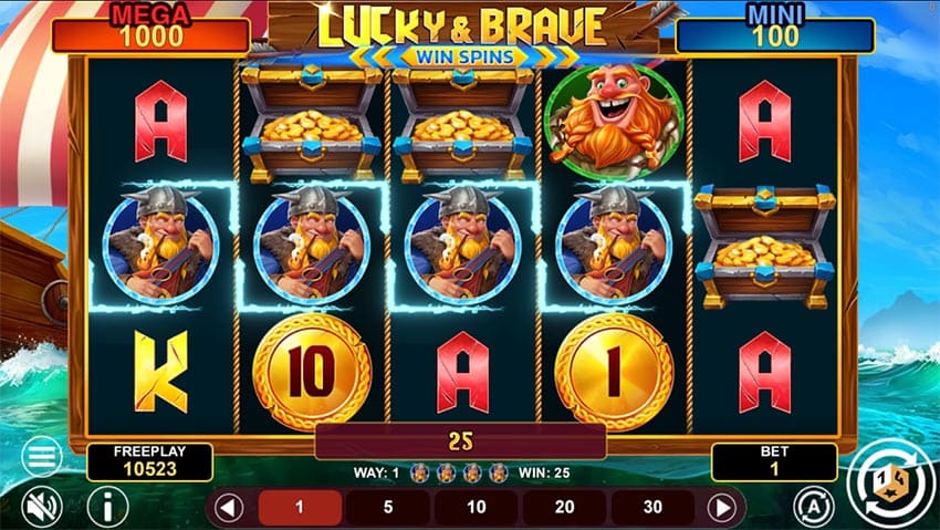 Lucky And Brave Win Spins - Base Game