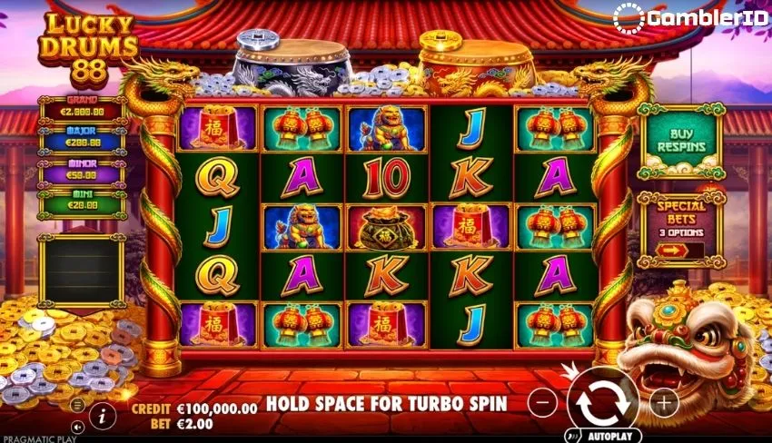 Lucky Drums 88 Slot - Base Game