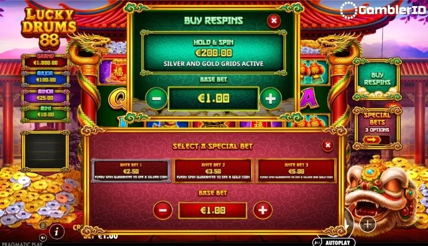 Lucky Drums 88 Slot - Feature Buy Options