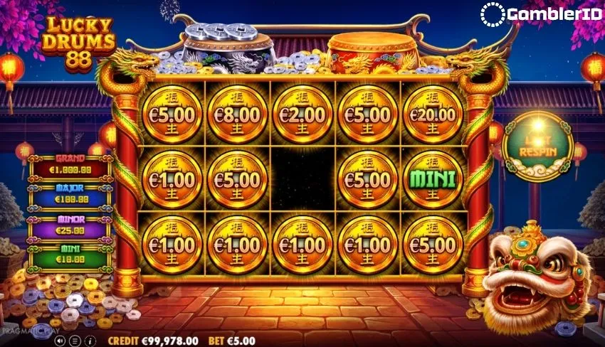 Lucky Drums 88 Slot - Hold & Spin Bonus Game