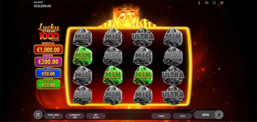 Lucky Streak 1000 Dice - Diamond Dice Mystery Bonus Game