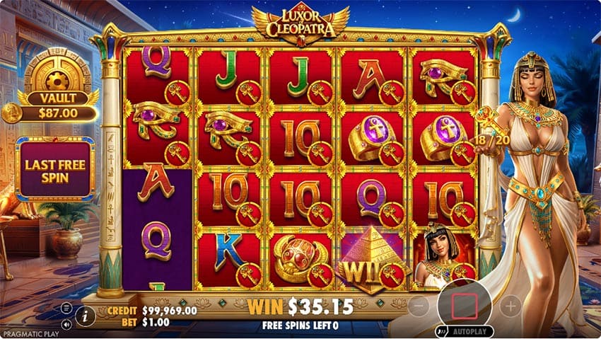 Luxor of Cleopatra Slot - Key Collection Feature