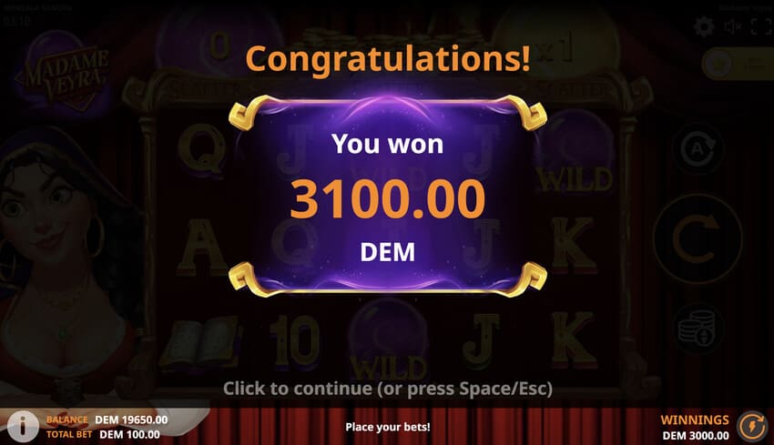 Madame Veyra - Big Win