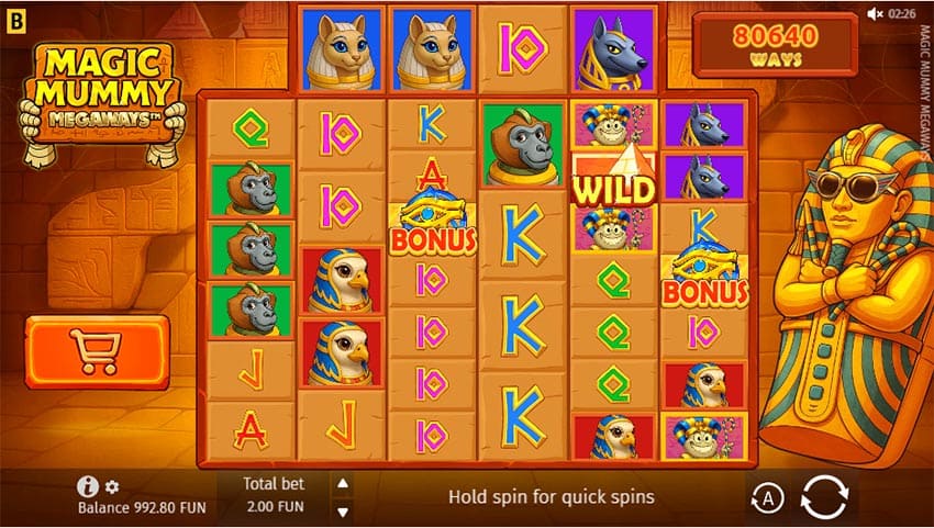 Magic Mummy Megaways main game screen - BGaming, 2026