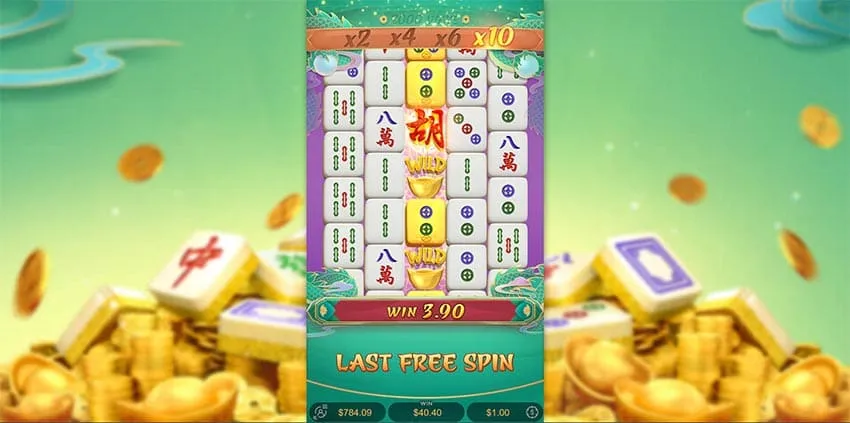 During Free Spins every regular tile on reel 3 turns gold.