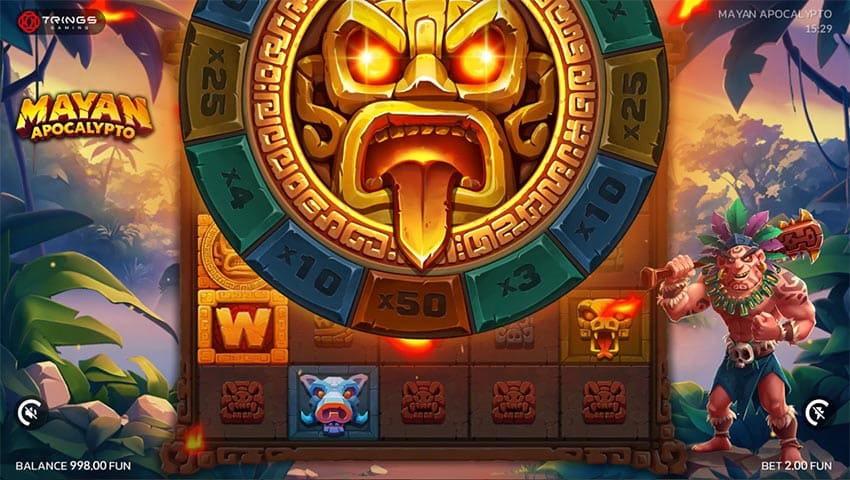 Mayan Apocalypto - Wheel in Game Mechanics Activated