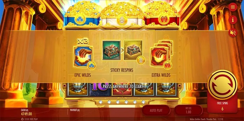 Three Feature Buy tiers and two BET+ modes sit behind separate buttons.