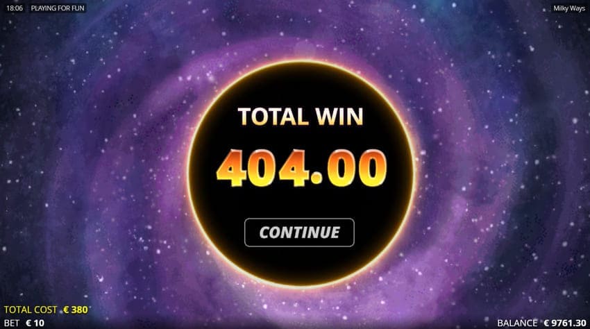 Total Win Free Spins - Milky Ways