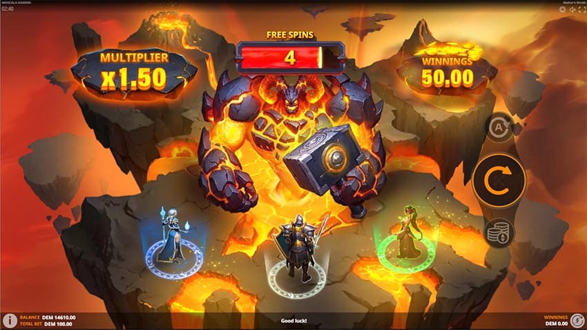 Moltar’s Wrath Slot - Free Spins Bonus Feature