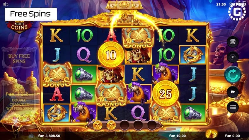 Bonus Symbols - Pirate Multi Coins Slot