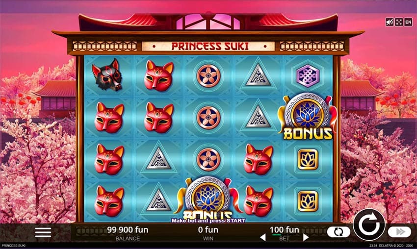 Princess Suki Slot - Main Gameplay Screen