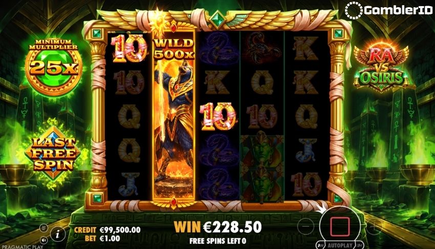Ra vs Osiris Slot - Free Spins Bonus Feature