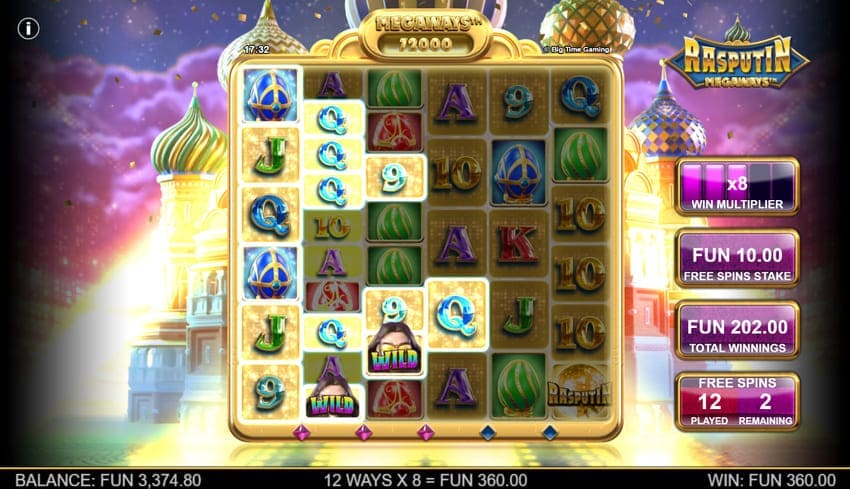Ecstasy & Fire Free Spins - Rasputin Megaways Slot