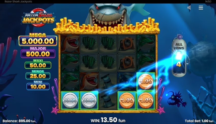 Razor Shark Jackpots - Instant Prize Feature