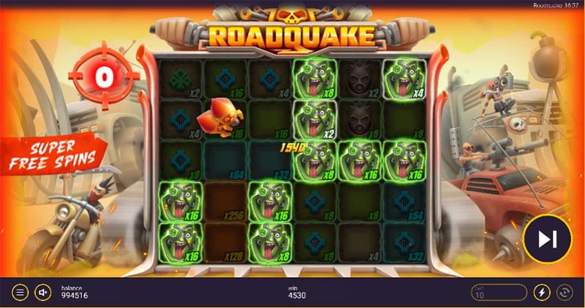Roadquake Super Free Spins Feature