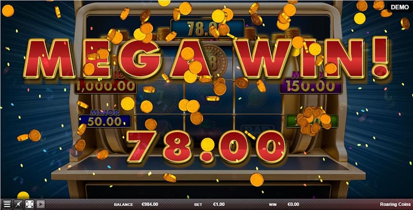 Roaring coins - Mega Win x78 Stake in Bonus Game