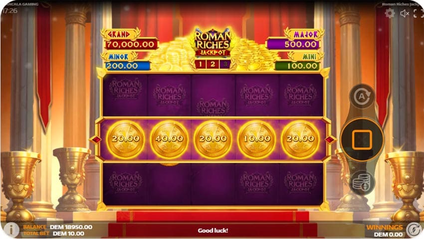 Roman Riches Jackpot - Bonus Game