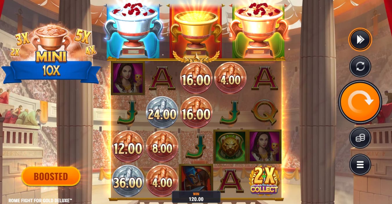 Rome Fight For Gold Deluxe Slot - Collect Feature