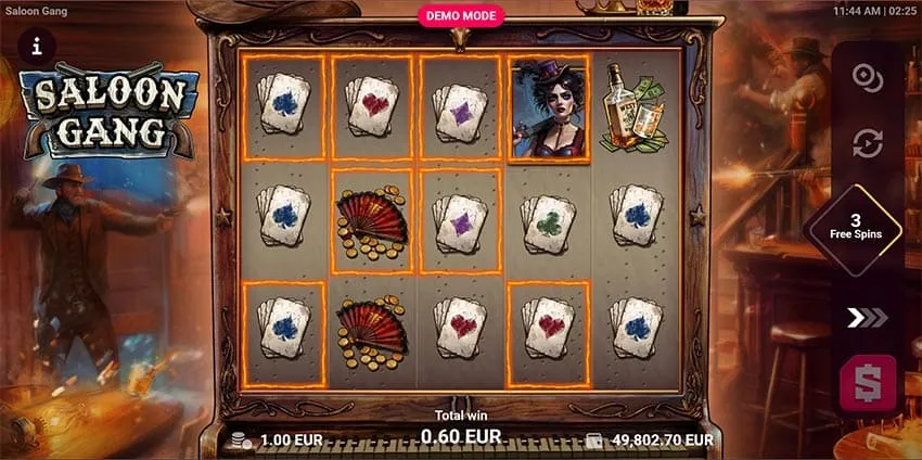 Multiplier Spots carry over from spin to spin during Saloon Gang Free Spins.