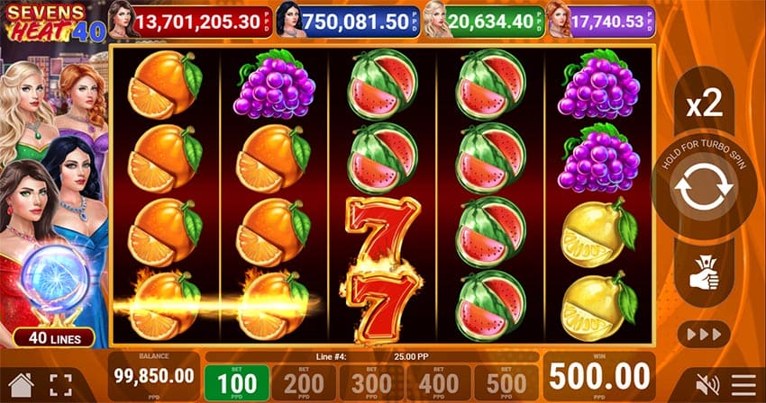 Sevens Heat 40 - Wild Symbol Win