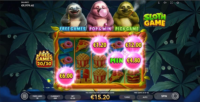 Sloth Game - Pop & Win Game