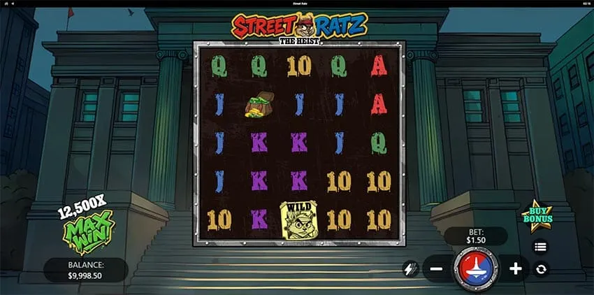 The 5x5 grid and 20 fixed paylines that carry every Street Ratz: The Heist round