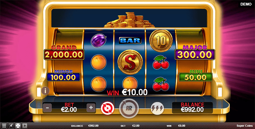 Super Coin symbol collects all visible coin values on the reels