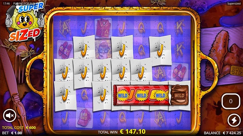  Supersized by Nolimit City - base game view.