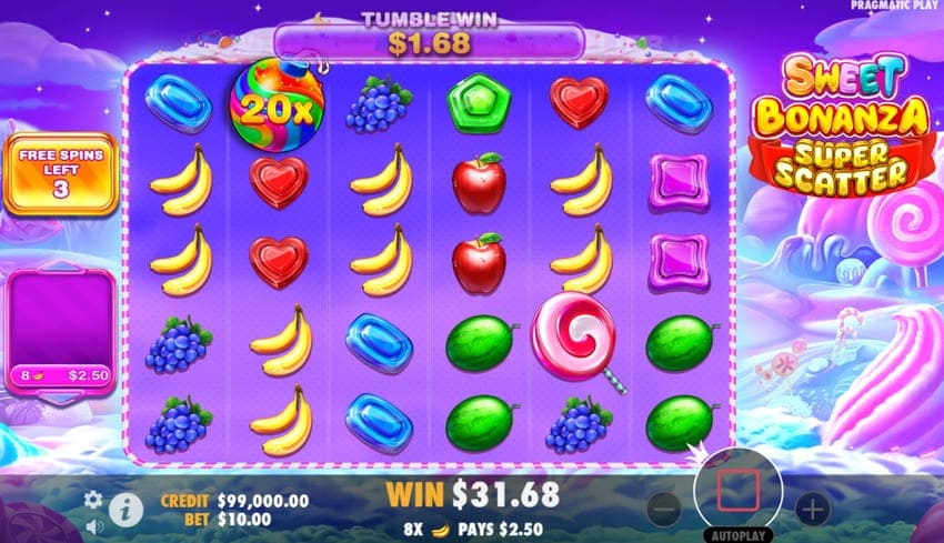 Free Spins Win - Sweet Bonanza Super Scatter