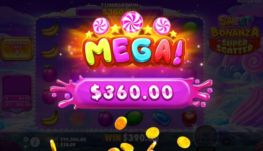 Mega Win 360$ - Sweet Bonanza Super Scatter