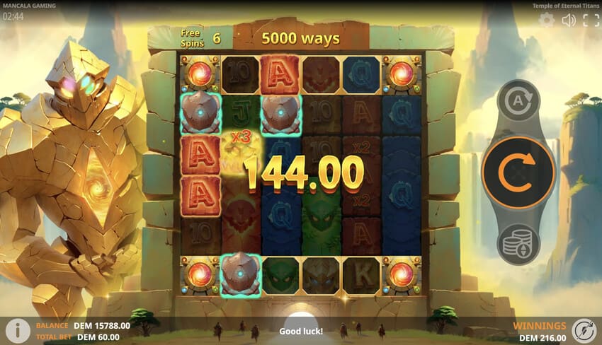 Temple of Eternal Titans - Free Spins