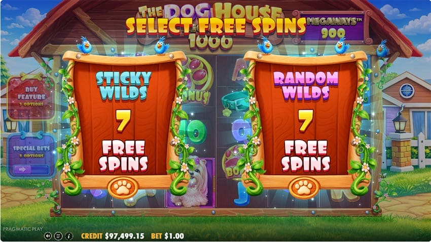 Select a bonus round from 2 bonus modes