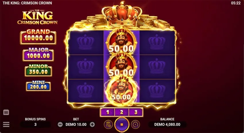 Hold and spin game in The King Crimson Crown