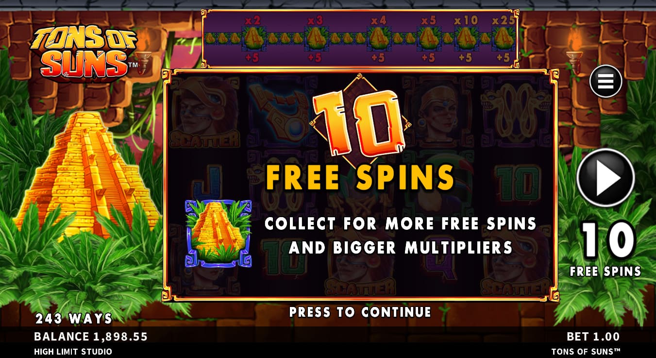 Tons of Suns Slots - Free Spins Screenshot