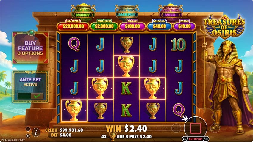 Game withg ante bet enabled