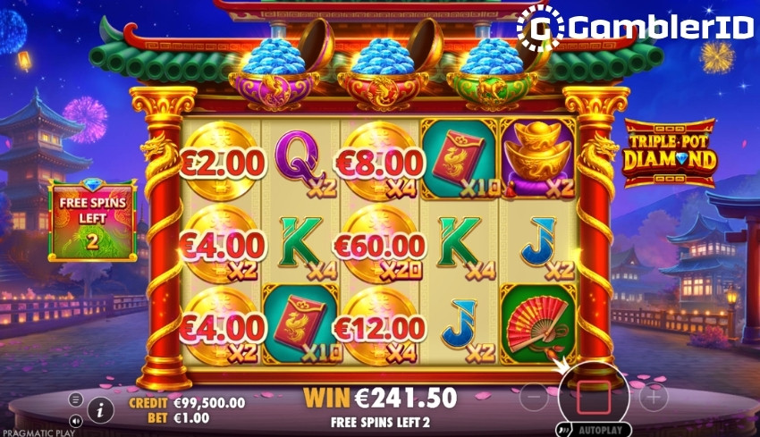 Triple Pot Diamond Slot - Free Spins Bonus Round