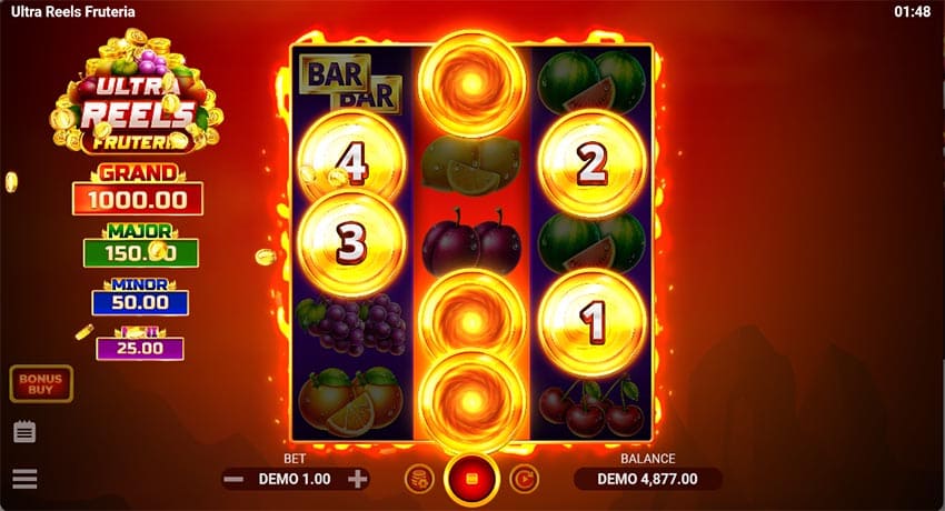 Ultra Reels Fruteria Slot - Coin Collect Feature