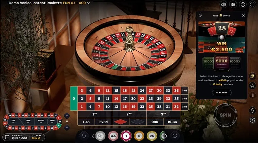 Free Bonus marks 2 to 15 numbers with multipliers after every spin.