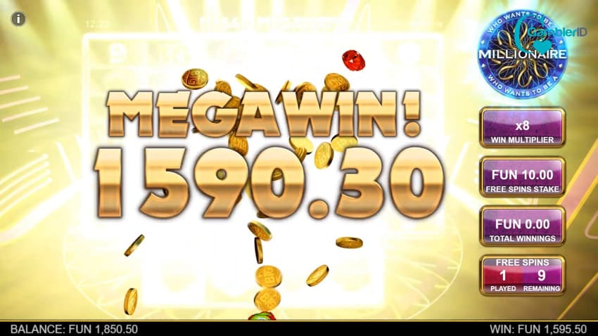 Who Wants To Be A Millionaire Megaways - Big Win