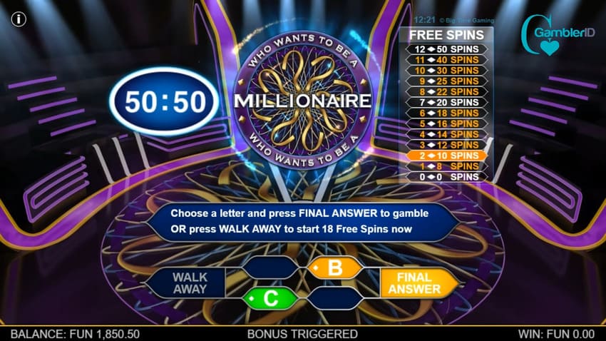 Who Wants To Be A Millionaire Megaways - Hot Seat