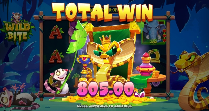 Total winnings of &euro;805 in the bonus round