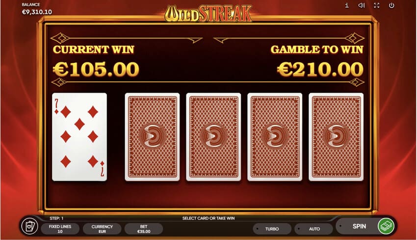 Wild Streak - Gamble feature