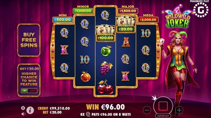 Base Game Win - Wild Wild Joker Slot