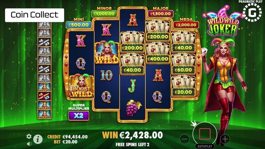 Cash-collecting mechanics - Wild Wild Joker Slot
