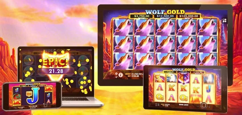 Wolf Gold's interface on desktop and mobile devices